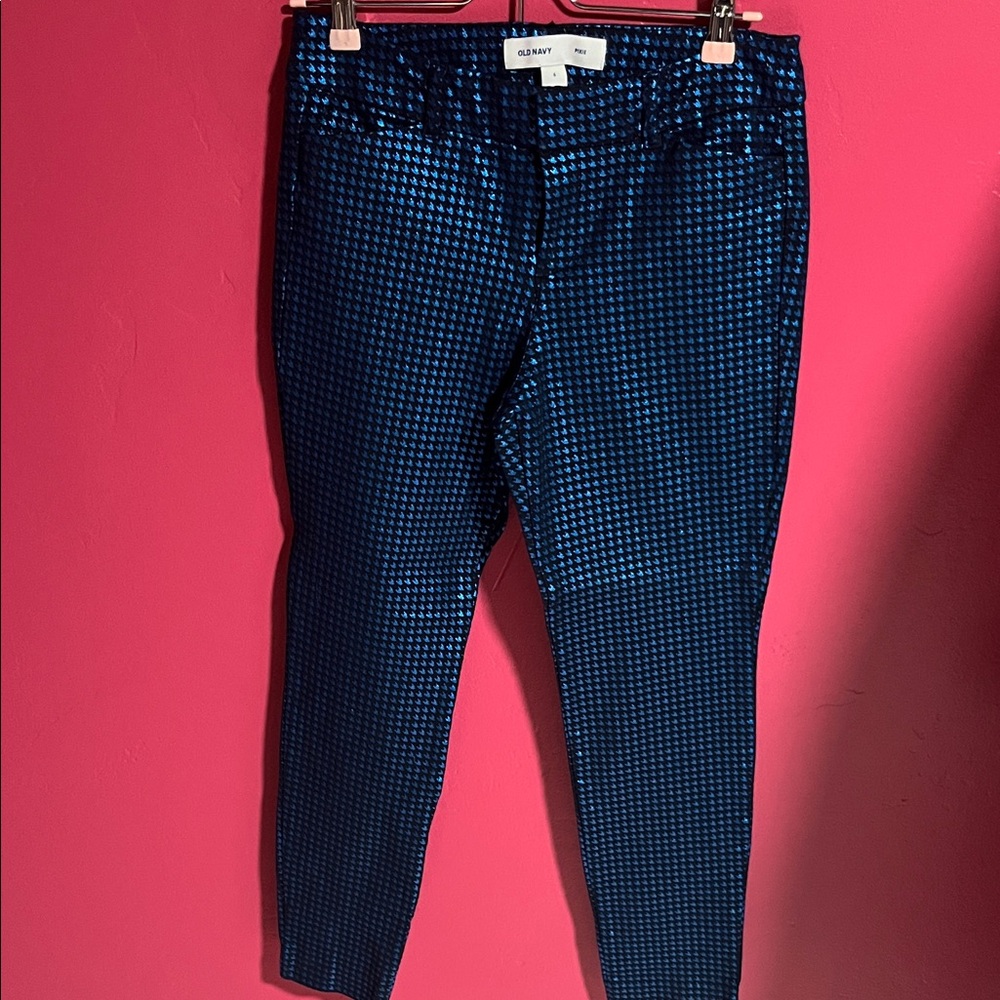 Blue and Black Patterned Pants